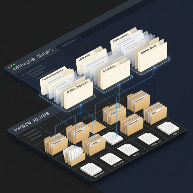 VirtualTabs virtual groups mapped over physical folders